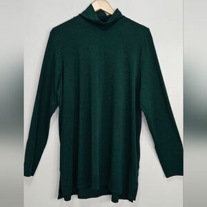 J. Jill Green Long Sleeve Fitted Tunic Top